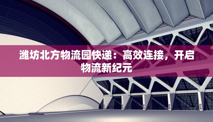潍坊北方物流园快递：高效连接，开启物流新纪元