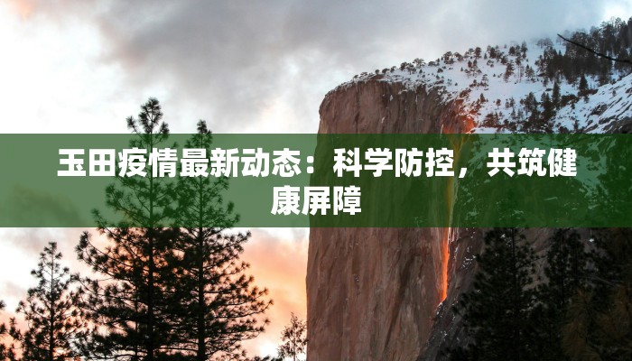 玉田疫情最新动态:科学防控,共筑健康屏障