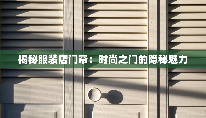 揭秘服装店门帘：时尚之门的隐秘魅力