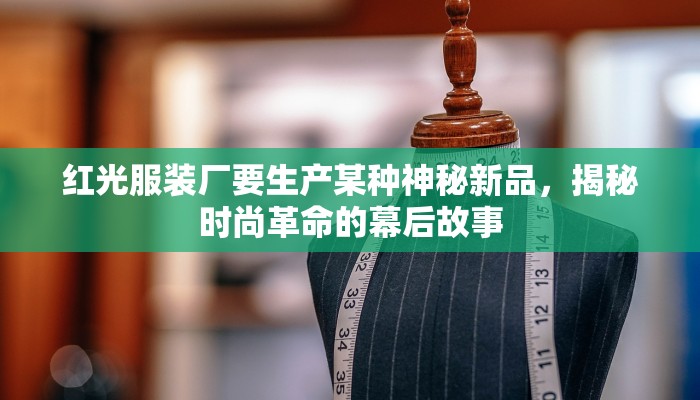 红光服装厂要生产某种神秘新品，揭秘时尚革命的幕后故事