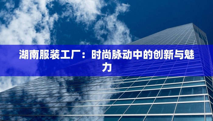 湖南服装工厂：时尚脉动中的创新与魅力