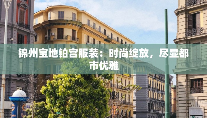 锦州宝地铂宫服装：时尚绽放，尽显都市优雅