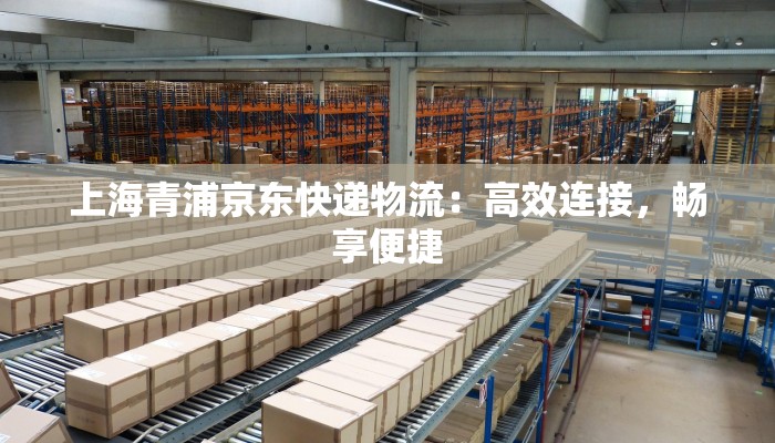 上海青浦京东快递物流：高效连接，畅享便捷