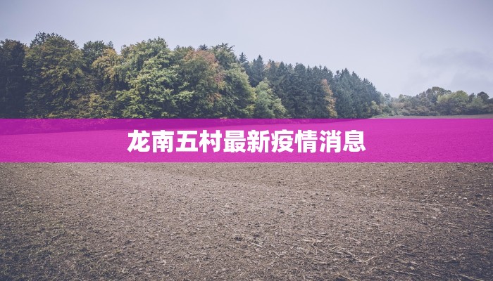 龙南五村最新疫情消息