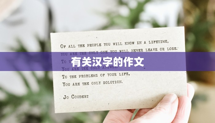 有关汉字的作文