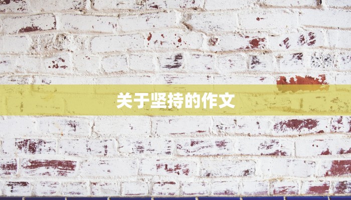 关于坚持的作文