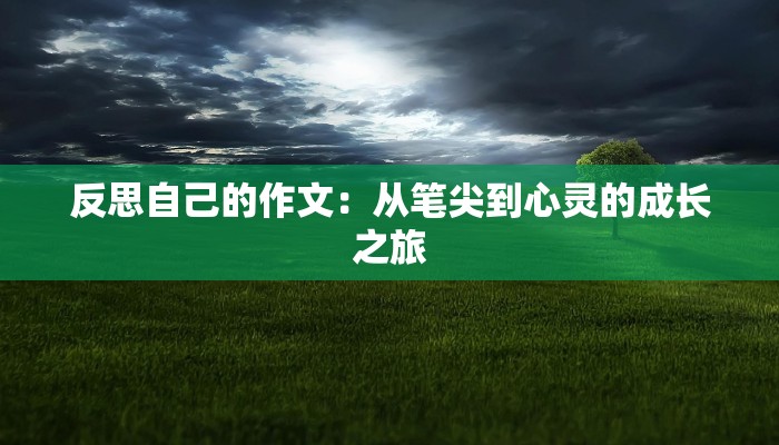 反思自己的作文：从笔尖到心灵的成长之旅